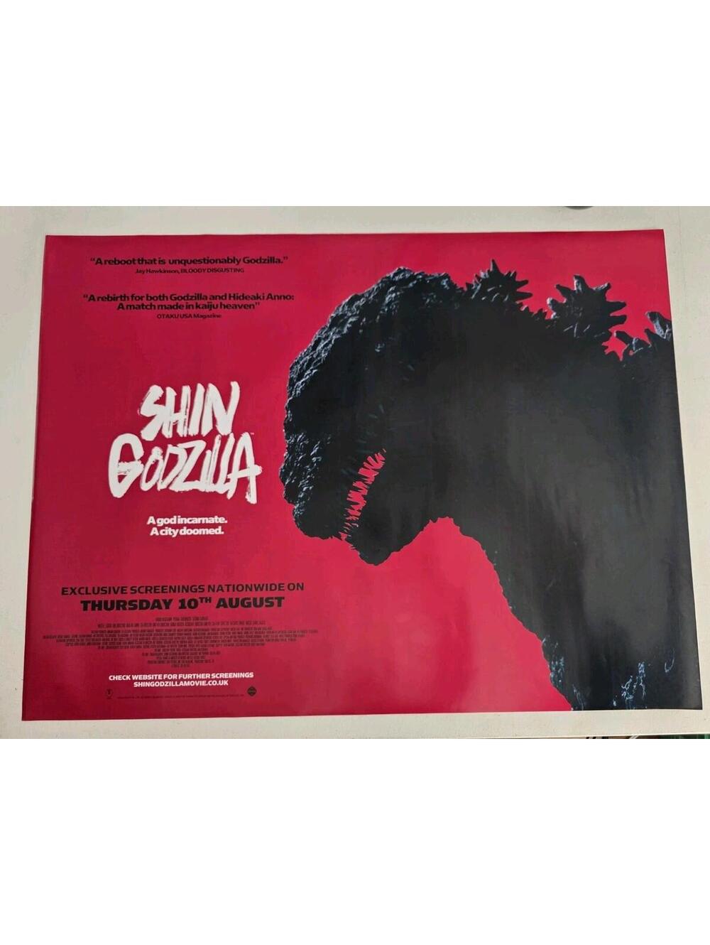 SHIN GODZILLA 2016 ROLLED ORIG BRITISH QUAD 30x40 MOVIE POSTER MONSTER HORROR